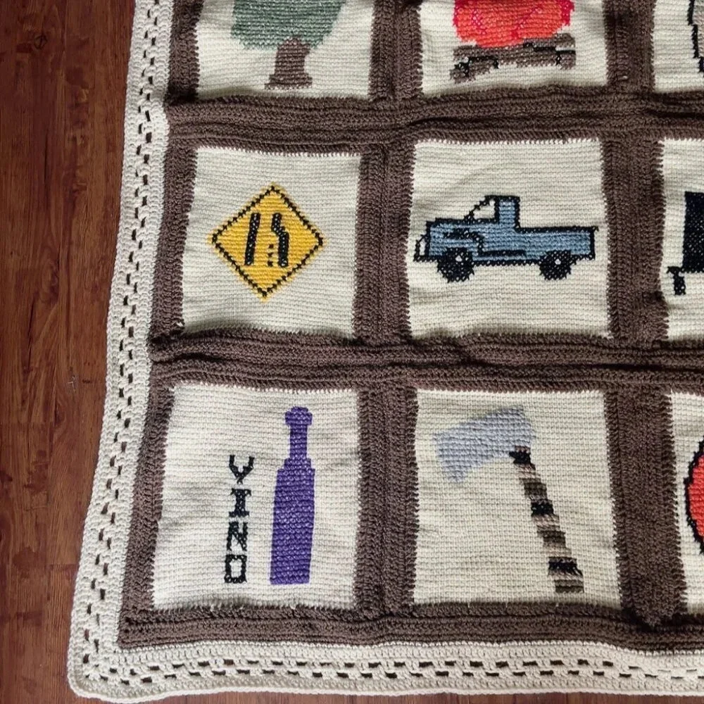 Handmade Fern Gorluik Calgary Alberta Canada Transportation Crochet Blanket